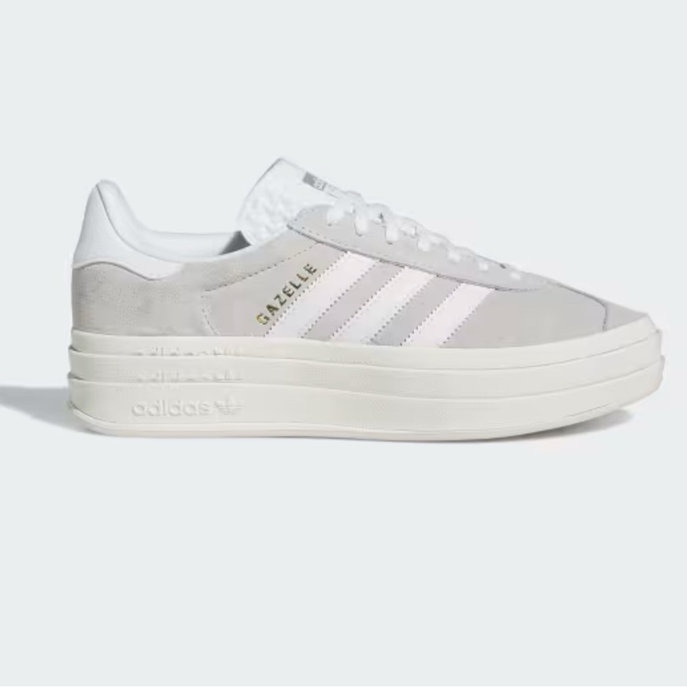 Adidas Women's Gazelle Bold Platform Sneakers - Light Gray and White